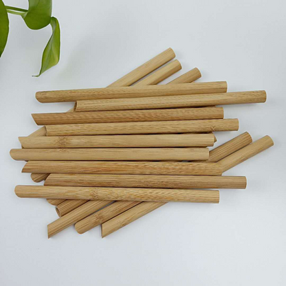 Bamboo Reusable Straws | Biodegradable Alternative to Plastic Straw | 12 Pieces